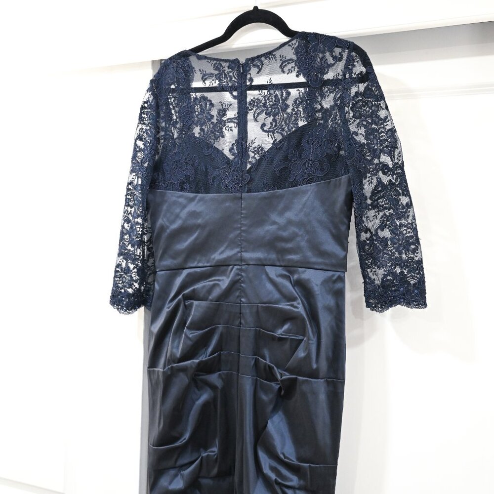 Rickie Freeman For Teri Jon Size 12 Lace Sleeve with Mermaid Style Bottom Gown - Picture 7 of 11